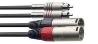 Stagg STC060CMXM S-Series Male XLR to Male RCA Twin Cable - 2ft.