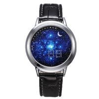 Fanala Men Women LED Luminous Quartz Alloy Dial Leather Strap Couple Wrist Watch Smart Watches