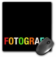3dRose Bright Multicolor Photographer Design In Italian - Mouse Pad, 8 by 8 inches (mp_66418_1)