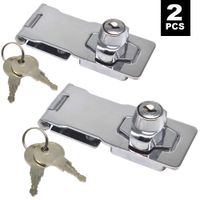 2Pcs Keyed Hasp Locks 4" x 1-19/32" Catch Latch Safety Lock Door Lock with Key