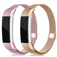 LNOOIU Metal Bands Compatible with Fitbit Alta, Replacement for Alta HR Stainless Steel Bands Adjustable Accessory Wristband for Alta Bracelet Women Men Girls Boys(2 Pack Large E)