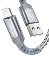 iPhone Charger Cable 6ft, JSAUX [Upgarded C89 Apple MFi Certified] Lightning Cable Nylon Braided USB Fast Charging Cord Compatible with iPhone 11 Xs Max X XR 8 7 6s 6 Plus SE 5 5s, iPad, iPod (Silver)