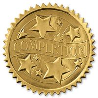 Embossed Completion Gold Certificate Seals, 102 Pack