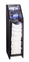Displays2go Literature Floor Stand for 9 x 12 Inches Catalogs, Clear Acrylic Header Included - Black Melamine (BDIF912BLK)