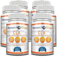 Research Verified CLA Safflower Oil - Natural Weight Loss with 2000mg 85% Pure Conjugated Linoleic Acid Softgel Capsules - 6 Bottles (6 Months Supply)