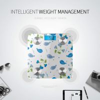 Colorful Cartoon Birds and Flowers Electronic Weight Scale Human Scale Weight Smart Body Fat Scale Tracks 8 Key Compositions Analyzer Sync with Fitness Apps 400 Lbs