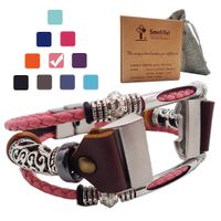 Smatiful Charge 3 Cute Bands with Box Sets for Youth Ladies, Adjustable Accessory Band Ring with Metal Connector for Fitbit Charge 3 Heart Rate Monitor, Rose Gray Pink
