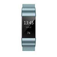 QusFy Metal Band Compatible with Fitbit Charge 2, Slim Thin Stainless Steel Metal with Magnetic Closure Replacement Accessories Small Large for Women Men, Black, Silver, Champagne, Rose Gold, Colorful