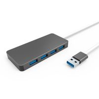 USB Hub, Meter sunshine 4-Port USB 3.0 Ultra Slim Data Hub (5Gbps Transfer Speed, Anodized Alloy, Compact, Lightweight, for Mac and Windows OS) - Black