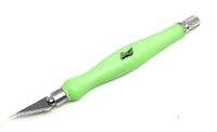 Excel Blades Fit Grip Knife by Excel Blade - Ultra Sharp Knife With Carbon Steel Angled Edge Blade and Contoured Rubberized Grip - Light Duty Cutting Tool For Precision Cutting and Trimming - Green