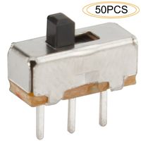 DIYhz Vertical Slide Switch High Knob 3 Pin 2 Position 1P2T SPDT with PCB Panel for Arduino 0.5 Amp, 50V DC, 2 mm, 50Pcs