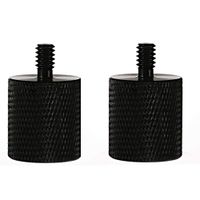 TEZONG Black 5/8"-27 Female to 1/4"-20 Male Screw Adapter Microphone Stand Mount for Camera Stud 2Pack