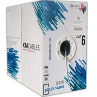 1000ft Cat6 Plenum Grey CMP Rated | Fluke Tested | 550 Mhz 23 AWG Bulk Network Cable - Cm Cables