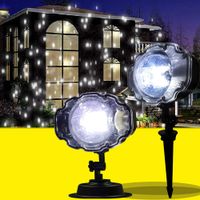 Shentesel LED Projector Light Rotating Snowing Waterproof Outdoor Christmas Decor Lamp - BlackUS Plug