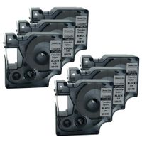 QPMY 6 Pack Compatible for DYMO 1734524 Rhino Industrial IND Flexible Nylon Black on White Label Tape 24mm 1"