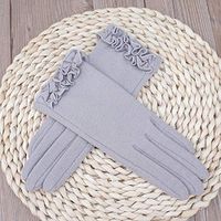 Yjdr Sun Protection Gloves Ladies Spring and Summer Cotton Full Finger Gloves Palm Particles Sunscreen Gloves Driving Sweat-Absorbent Breathable Gloves (Color : Gray)
