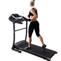 Merax Electric Folding Treadmill - Easy Assembly Fitness Motorized Running Jogging Machine with Speakers for Home Use, 12 Preset Programs (Black)