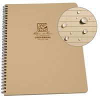 Rite In The Rain Weatherproof Side-Spiral Notebook, 8 1/2" x 11", Tan Cover, Universal Page Pattern (No. 973T-MX)