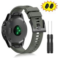 ZEROFIRE Bands for Garmin Fenix 5 and Fenix 5 Plus Watch Strap Replacement Silicone Band Compatible with Forerunner 935, 945, Approach S60, Quatix 5 Smartwatch, Including Anti-dust Plug - Army Green