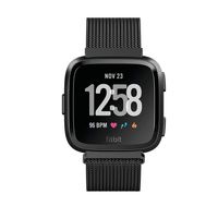FUZVOL Metal Bands Compatible with Fitbit Versa 2 / Fitbit Versa Lite & SE/Fitbit Versa Smart Watch, Stainless Steel Metal Replacement Small Large for Women Men, Black, Champagne, Rose Gold, Silver
