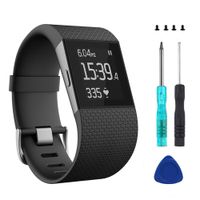 Wizvv Compatible Bands Replacement for Fitbit Surge, with Metal Buckle Fitness Wristband Strap Women Men Large Small (Black,Small)