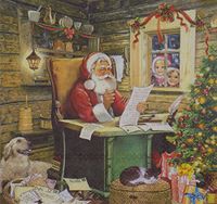 CHRISTMAS SANTA MAIL RED WHITE 3-PLY 20 PAPER NAPKINS SERVIETTES 13”X13"-33X33CM