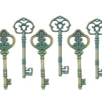 Makhry Mixed 20 Extra Large Antique Aerugo Finish Skeleton Keys Rustic Key for Wedding Decoration Favor(Antique Aerugo)