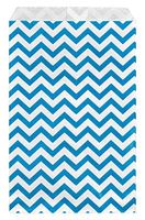 888 Display - 200 pcs of 5" x 7" Blue Chevron Paper Gift Bags Shopping Sales Flat Bags