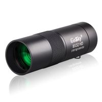 Gosky 8x32 Metal Monocular Telescope, HD Compact Monocular for Bird Watching Sports Travelling Camping Hiking Hunting and Outdoor Activities (Black Pocket Size)