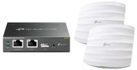 TP-Link OC200 Omada Cloud Controller - Supports 802.3AF/At with EAP225 V3 Wireless Gigabit Ceiling Mount Access Point, Supports PoE and Passive PoE(Injector Included)