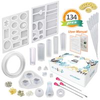 LET'S RESIN Resin Jewelry Molds, 16 Pcs Silicone Jewelry Molds for Epoxy Resin, UV Resin, Resin Casting Molds for Jewelry Making Including Pendant, Bracelet, Earring, Diamond Molds