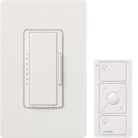 Lutron MRF2-600MTHW-WH Maestro Wireless 600-Watt Multi-Location Dimmer with Controller and Wallplate, White