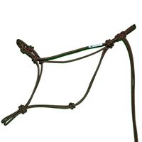 Horse Rope Training Halter - 4 Knot from 1/4" Stiff Polyester Halter Cord - Size Rope Most Trainers Use! Weanling, Yearling, Small, Arab, Standard, Large, and Draft Sizes (Brown, Large)