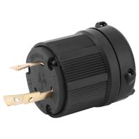 Electrical Plug, NEMA L5-30 30A 125V 3 Wire US Twist Lock Electrical Plug Connector Adapter Europe to US Great for Connecting to a Generator with a 125V Volt Outlet