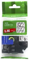 1/Pack LM Tapes - Premium 1" Black Print on Matte Clear Label (24mm 0.94 Laminated) Compatible with Brother TZe-M51 P-Touch Tape and Comes with a Great Tape Color/Size Guide for Easy reordering.