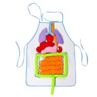 Per DIY 3D Plush Stuffed Viscera Internal Organs Model Heart+Intestine+Stomach+Liver with Transparent Apron for Kindergarten Kids Children Physiological Education Toy