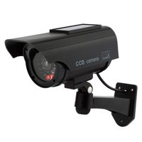 TOROTON Bullet Dummy Fake Surveillance Security CCTV Solar Powered Camera Simulation Monitor with LED Flashing Light, Outdoor and Indoor Use for Homes & Business, 1 Pack
