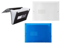 Filexec 50013-4322 Expanding File, Translucent, 13 Pockets, Letter Size, Set of 3, 3 Assorted Colors Black, Blue, Clear