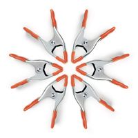 PONY Heavy Duty Spring Clamps Set, 2 inch, Steel made with Protected Rubber Handles and Tips, 6-Pack