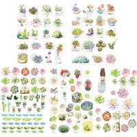 5 PCS Lively Plants DIY Photo Album Diary Luggage Book Phone Stickers