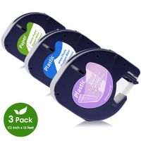 Replace Dymo LetraTag Refills Tape 1/2 inch x 13 feet, 12mm Clear and White Tape Cassette, Compatible with Dymo LetraTag Plus LT100H LT100T QX50 Label Makers, by COLORWING