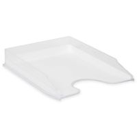 HomeCrate Modern Desk Organizer Stackable Letter Tray, Set of 4 - Clear/White