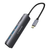 VANMASS Thunderbolt 3 USB C Hub, SD/Micro SD Cards Reader, 3-Port USB 3.0 Convertor, OTG USB Type C Adapter Compatible with MacBook Pro 2018/2017/2016, XPS, HP Spectre, Surface, Chromebook, Galaxy S9
