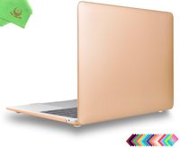 UESWILL Luxury Gold Matte Hard Shell Case Cover for 2018 2019 MacBook Air 13 inch Retina Display & Touch ID & USB-C (Model A1932) + Microfibre Cleaning Cloth, Gold