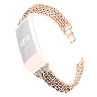 Homsta Stainless Steel Bands Compatible with Fitbit Charge 3 Smart Watch - Butterfly Watch Strap Replacement Accessory Wristbands Bracelets for Women Girls