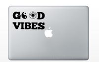 Vicious Vinyl Shack Good Vibes Vinyl Decal Stickers for MacBook, Laptop, Car - Black
