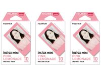 Fujifilm Instax Mini Pink Lemonade Film, 30 Sheets, 3 Value Set