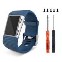 Newest Colorful Flower Surge Bands，Soft Silicone Band with Metal Buckle Bracelet Strap Replacement Band for Women Men Girls Replacement Accessories Fitness Wristband Sport (L, Blue)
