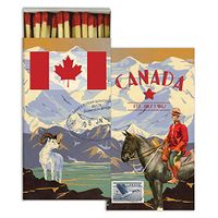 HomArt Large Decorative Canada Candle and Fireplace Wood Matches (Set of 10)