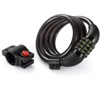 Titanker Bike Lock Cable, 4-Feet Bike Cable Basic Self Coiling Resettable Combination Cable Bike Locks with Complimentary Mounting Bracket, 4 Feet x 1/2 Inch